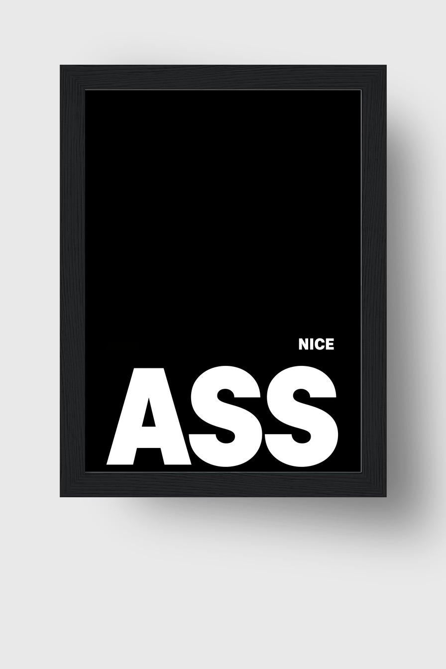 Minimalism Poster Schriftzug ASS weiß schwarz minimal