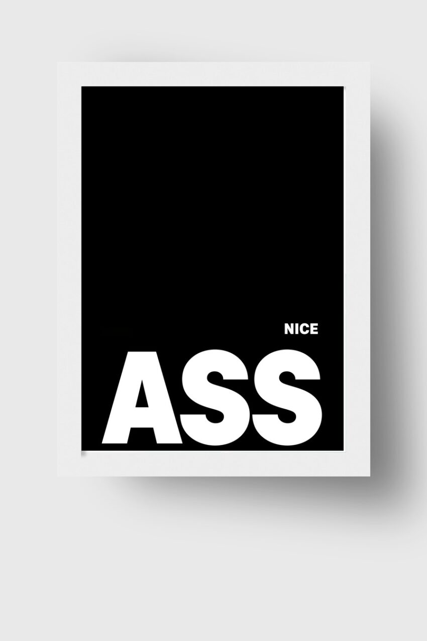 Minimalism Poster Schriftzug ASS weiß schwarz minimal