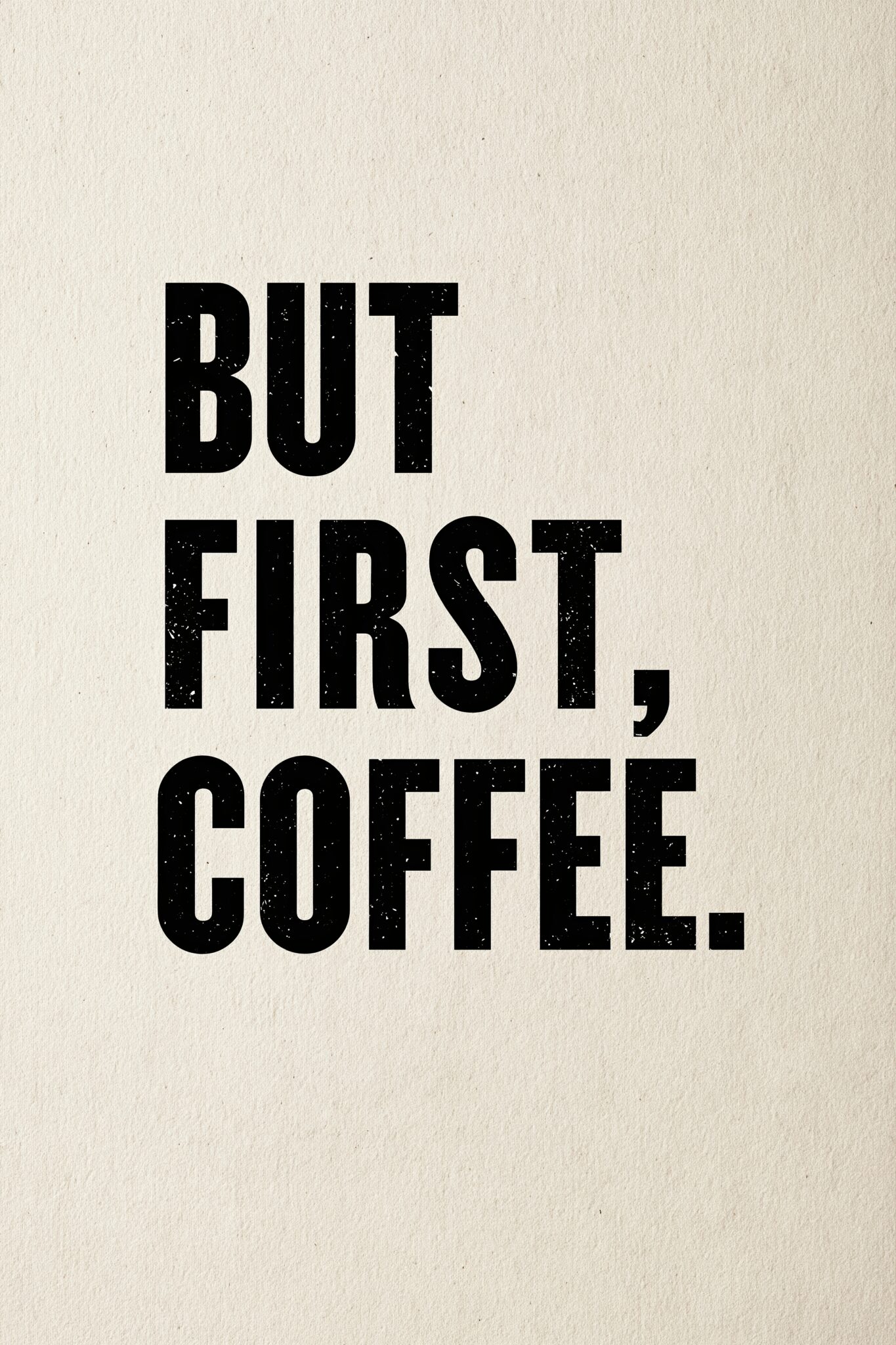 Grafik Poster Kaffee Schrift Schwarz Weiß
