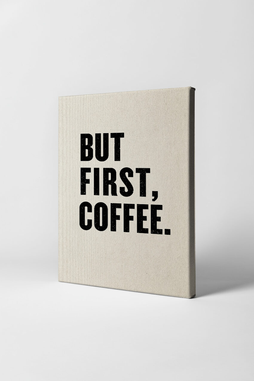 Grafik Poster Kaffee Schrift Schwarz Weiß