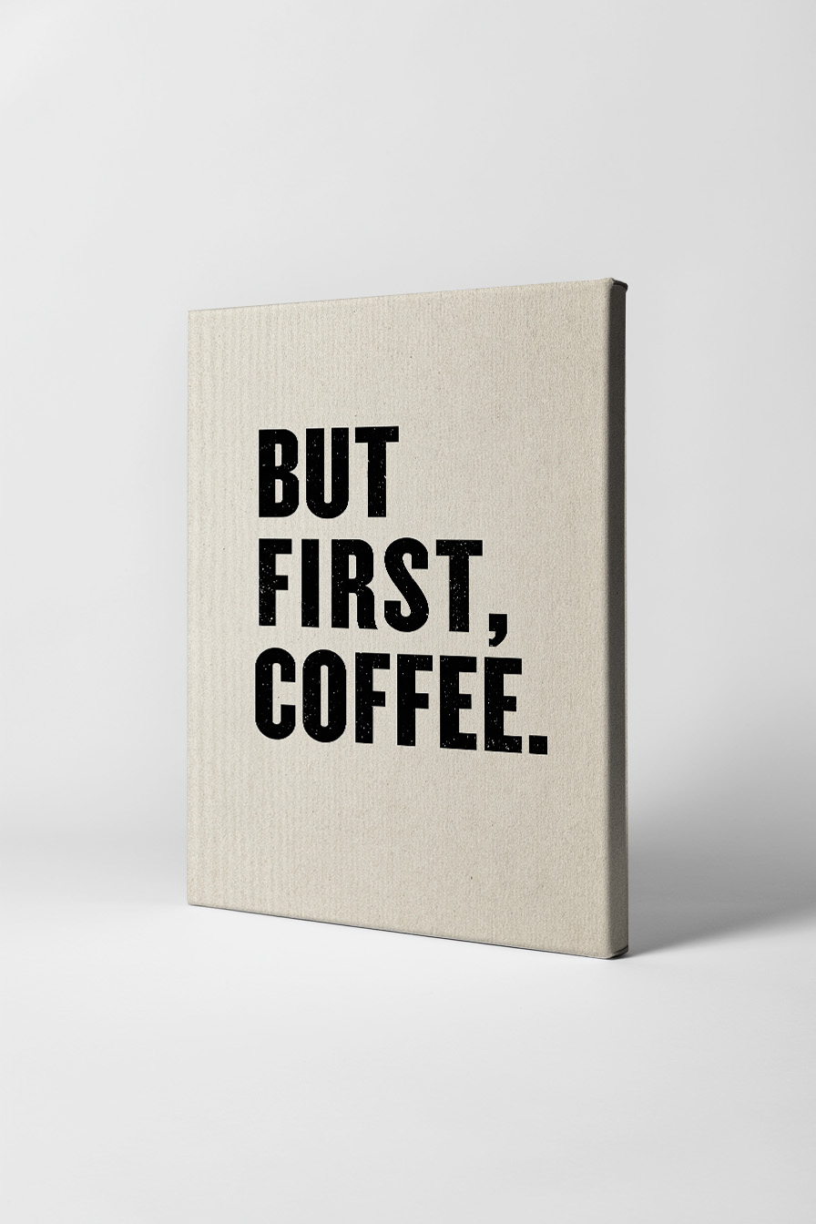 Grafik Poster Kaffee Schrift Schwarz Weiß