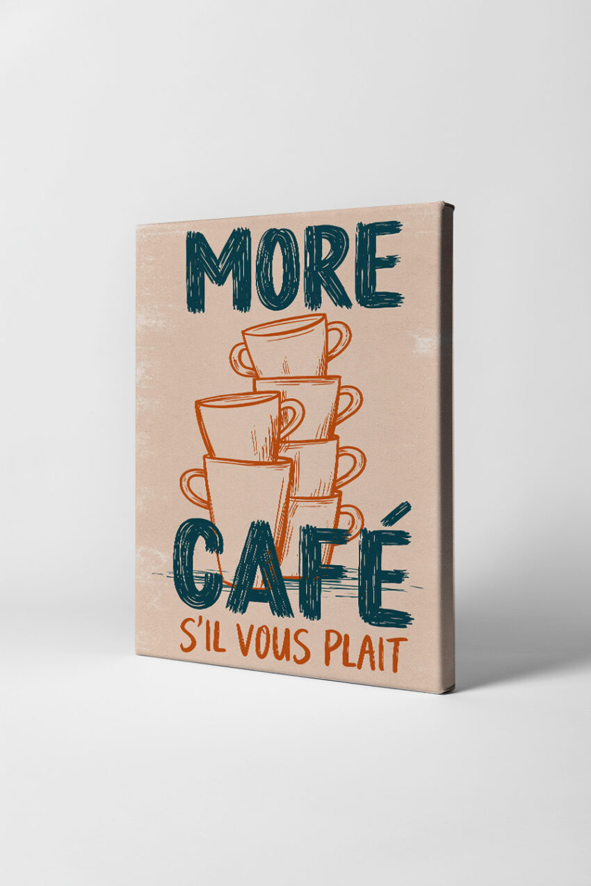 Illustration Poster Kaffeetassen Stapel minimal orange beige