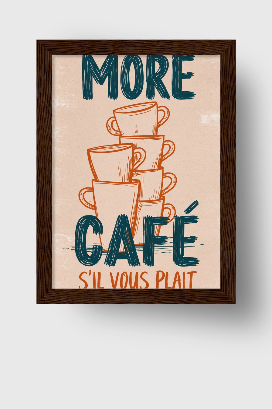 Illustration Poster Kaffeetassen Stapel minimal orange beige