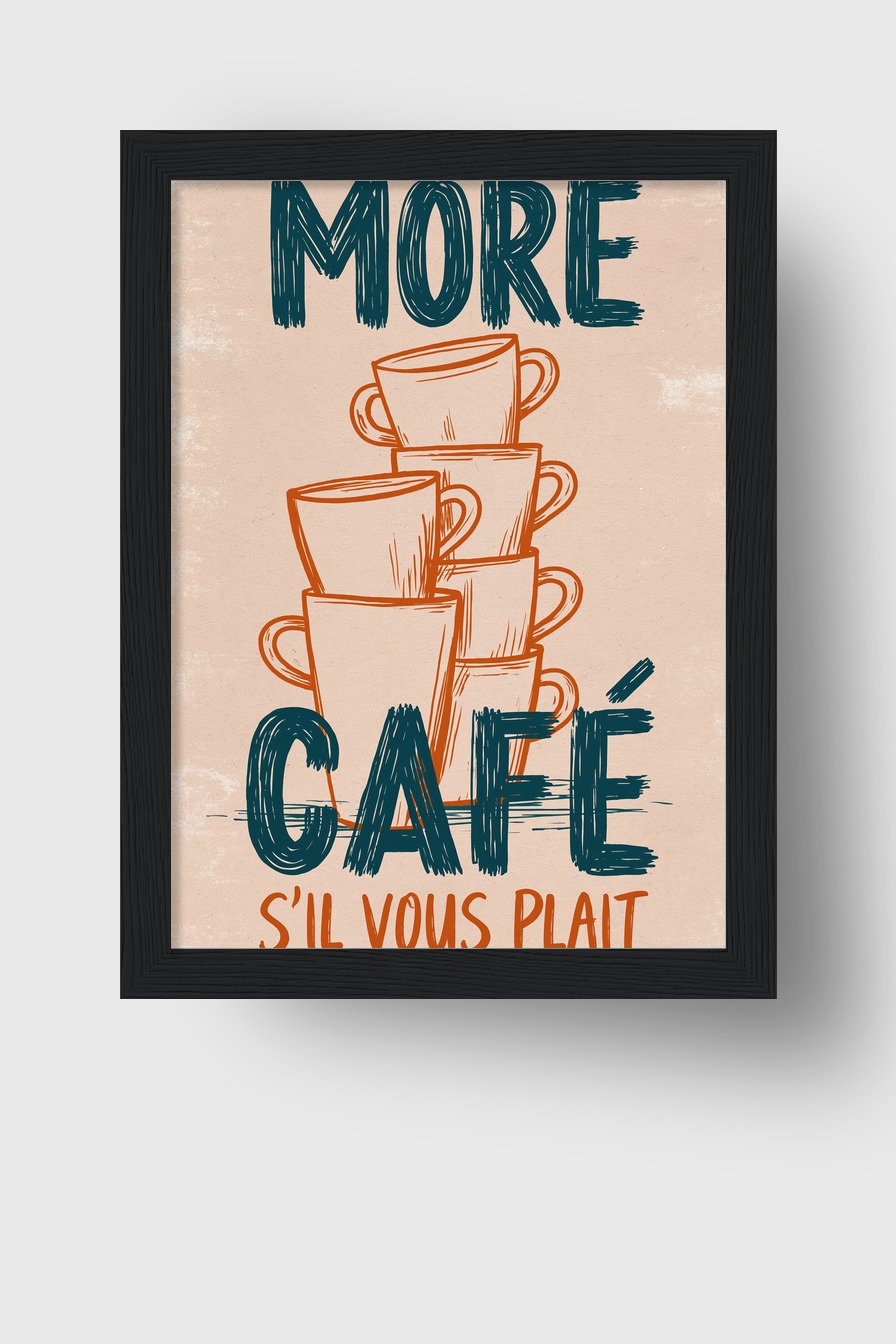 Illustration Poster Kaffeetassen Stapel minimal orange beige