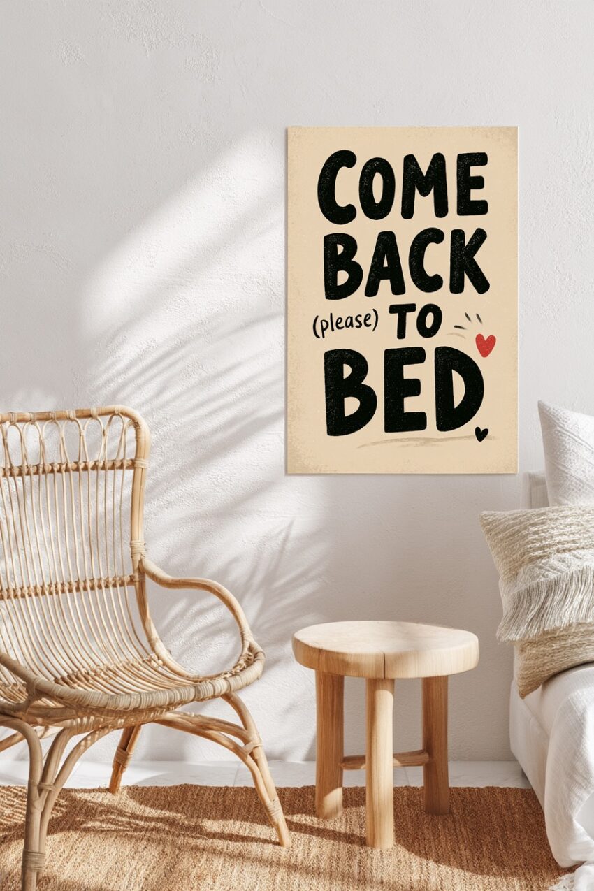 Grafik Poster Schriftzug Come Back schwarz rot minimalistisch