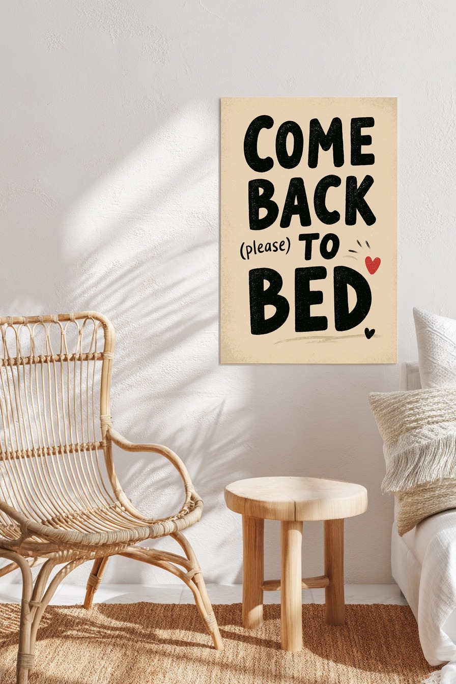 Grafik Poster Schriftzug Come Back schwarz rot minimalistisch