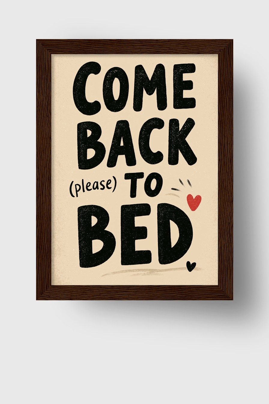 Grafik Poster Schriftzug Come Back schwarz rot minimalistisch