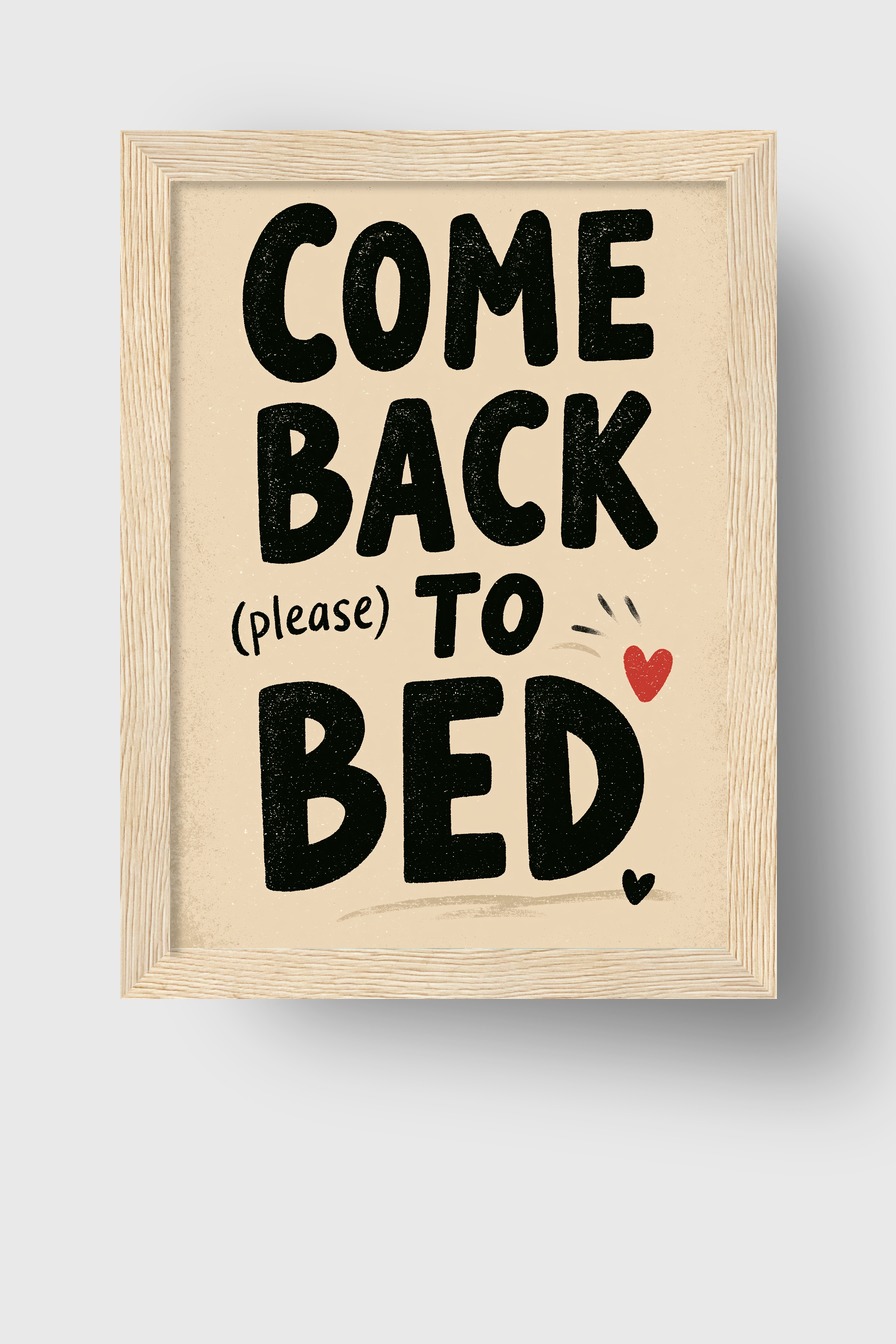 Grafik Poster Schriftzug Come Back schwarz rot minimalistisch