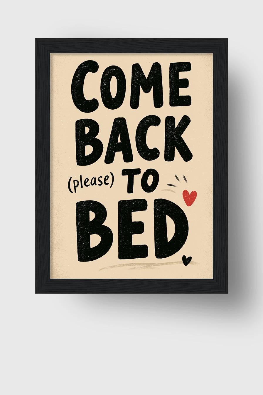 Grafik Poster Schriftzug Come Back schwarz rot minimalistisch