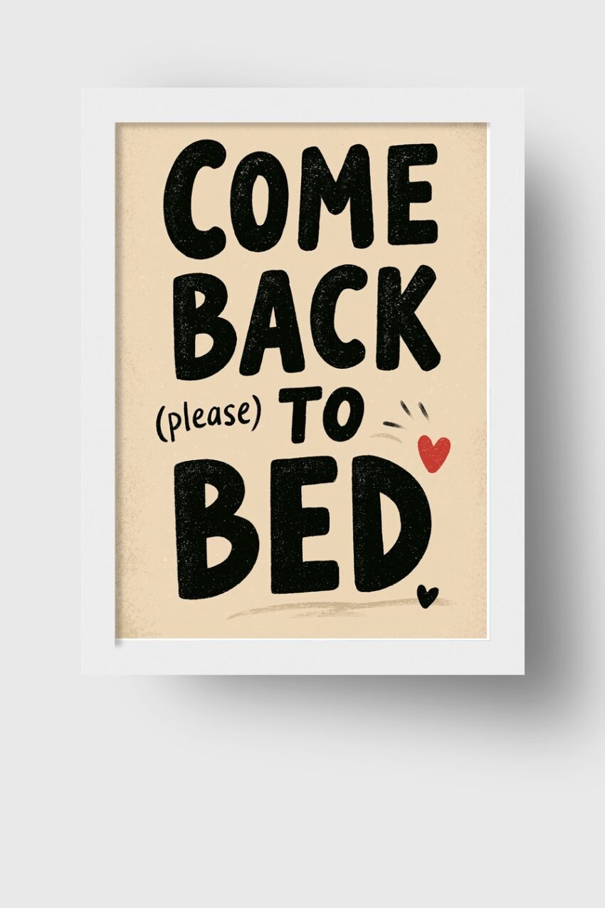 Grafik Poster Schriftzug Come Back schwarz rot minimalistisch
