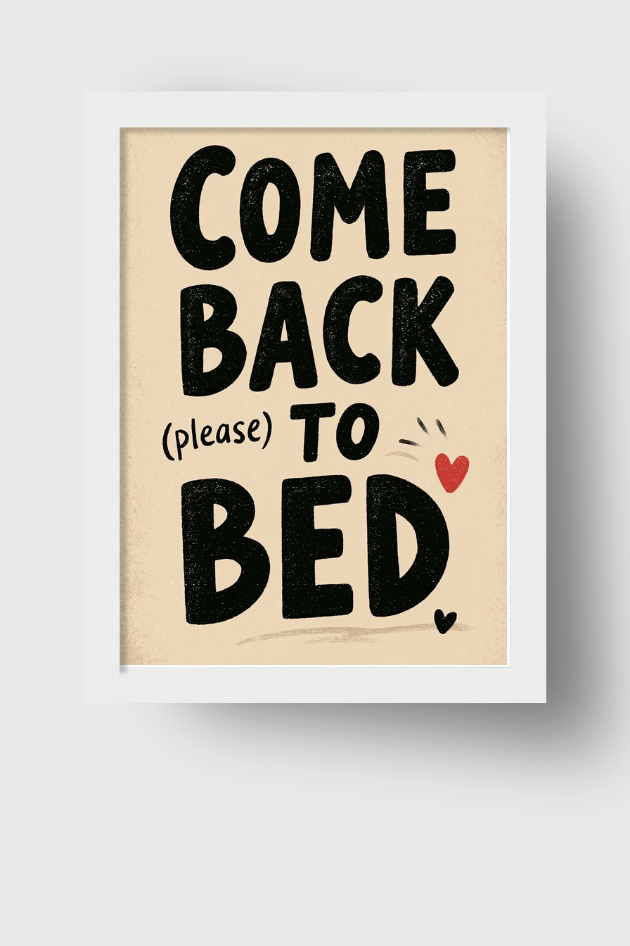 Grafik Poster Schriftzug Come Back schwarz rot minimalistisch