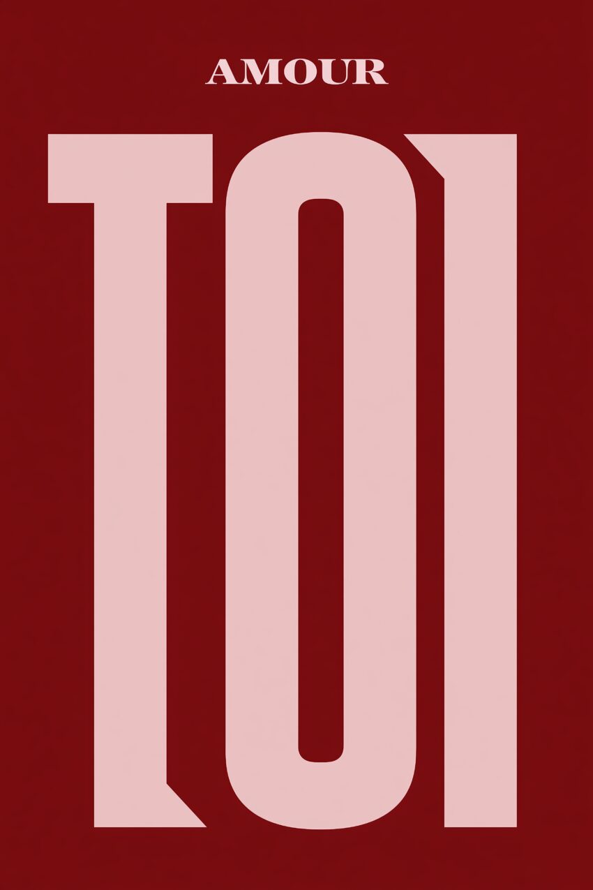 Grafik Poster Schriftzug Toi rot rosa minimalistisch