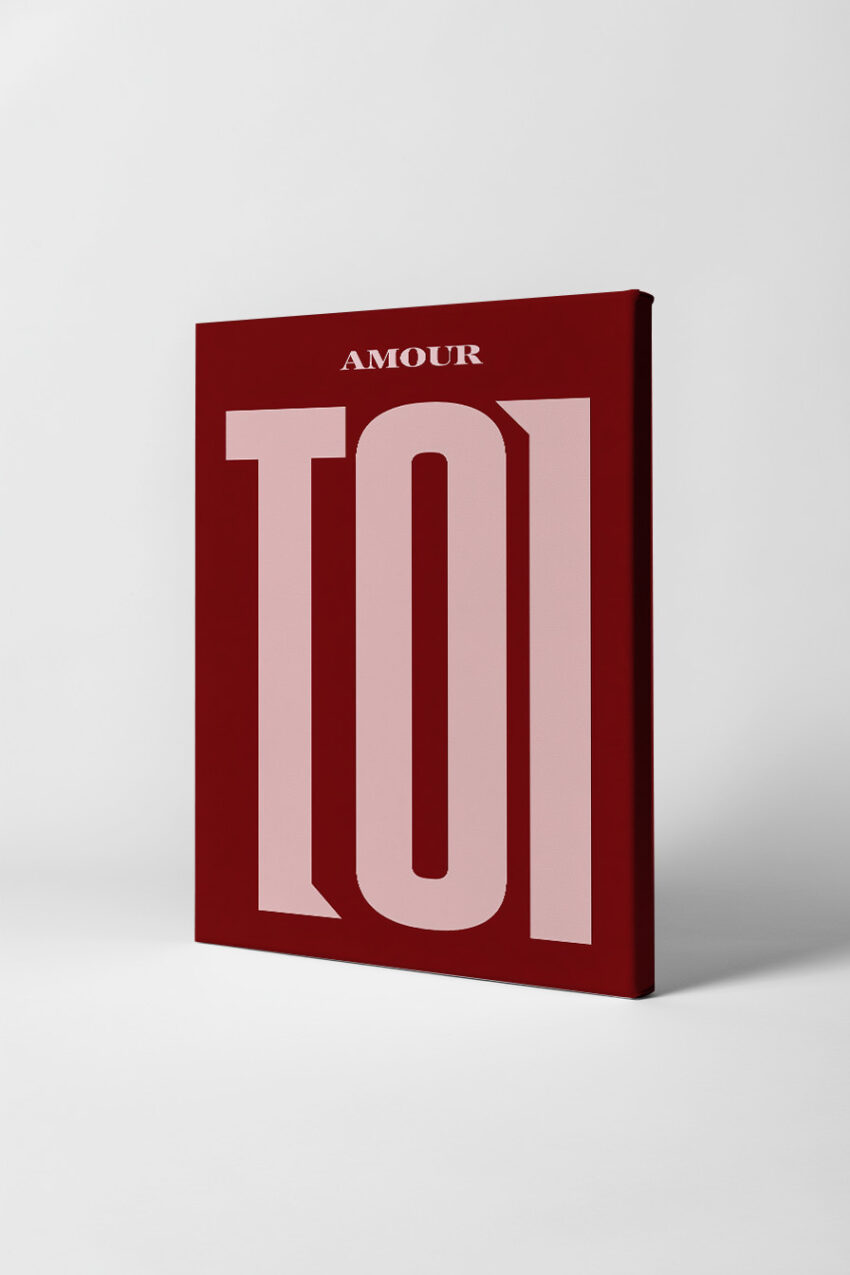 Grafik Poster Schriftzug Toi rot rosa minimalistisch