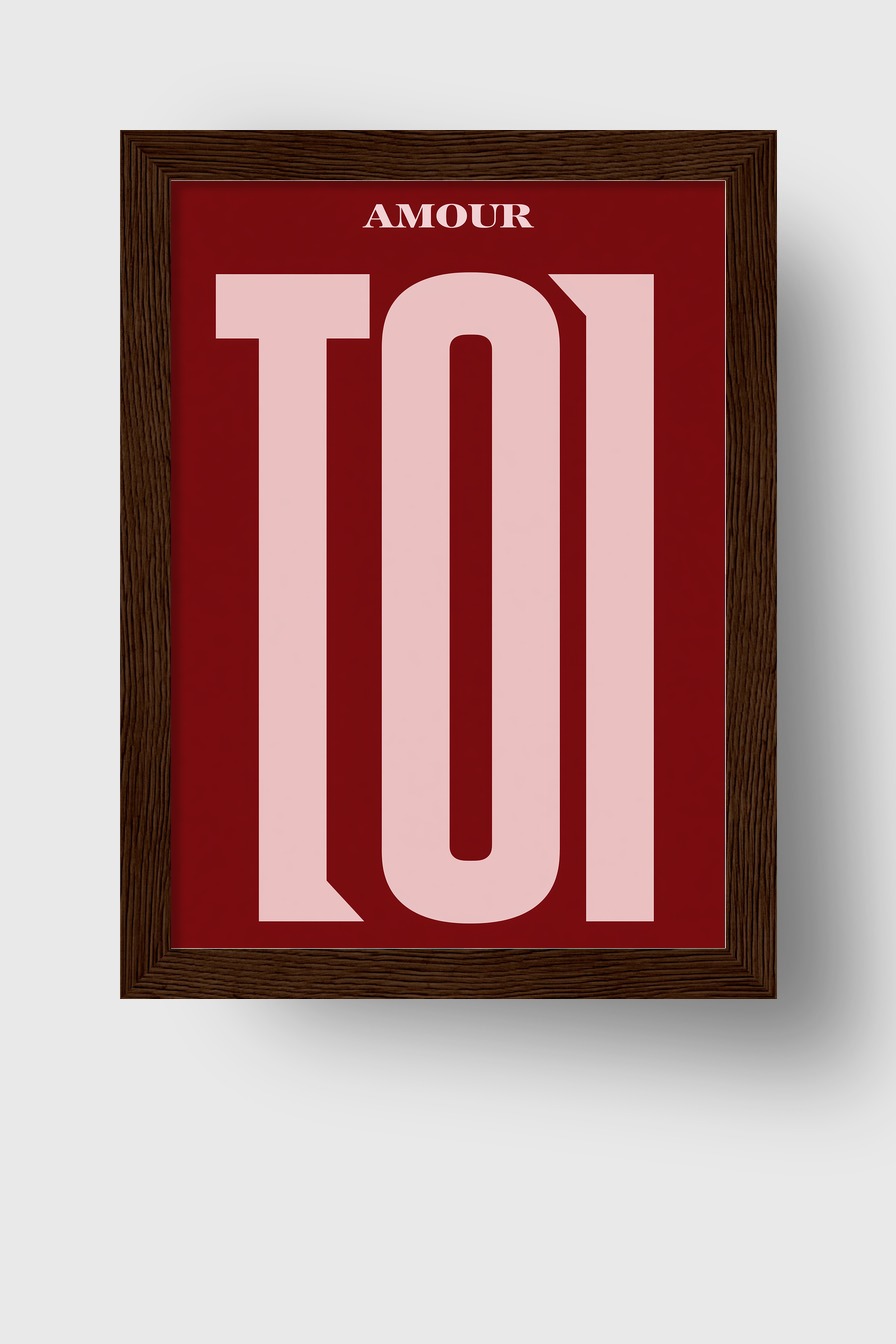 Grafik Poster Schriftzug Toi rot rosa minimalistisch