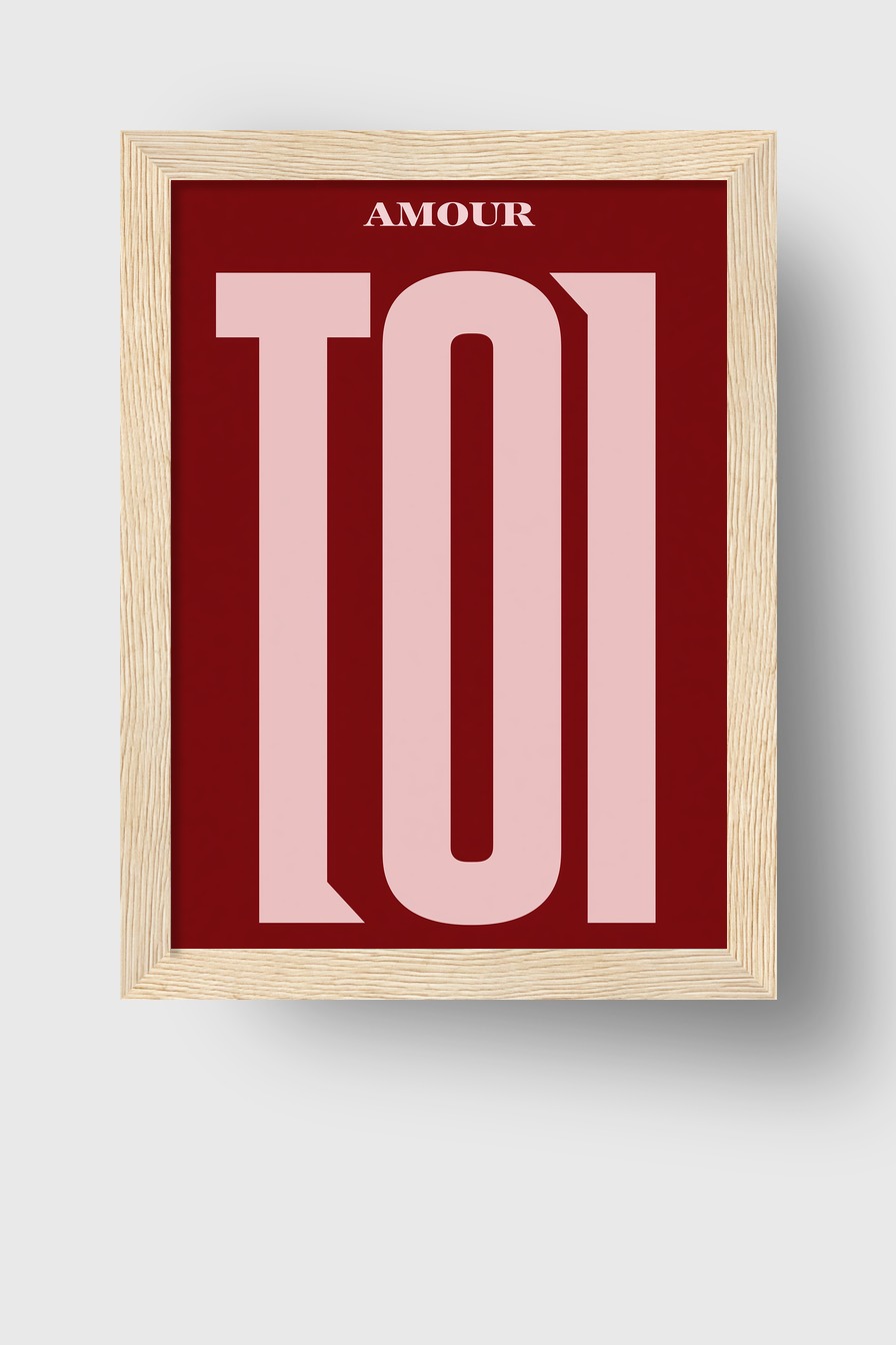 Grafik Poster Schriftzug Toi rot rosa minimalistisch