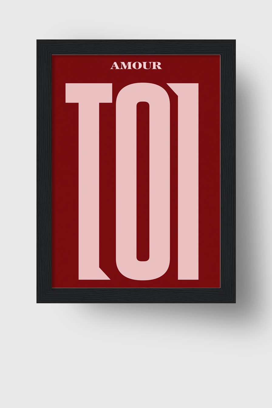 Grafik Poster Schriftzug Toi rot rosa minimalistisch