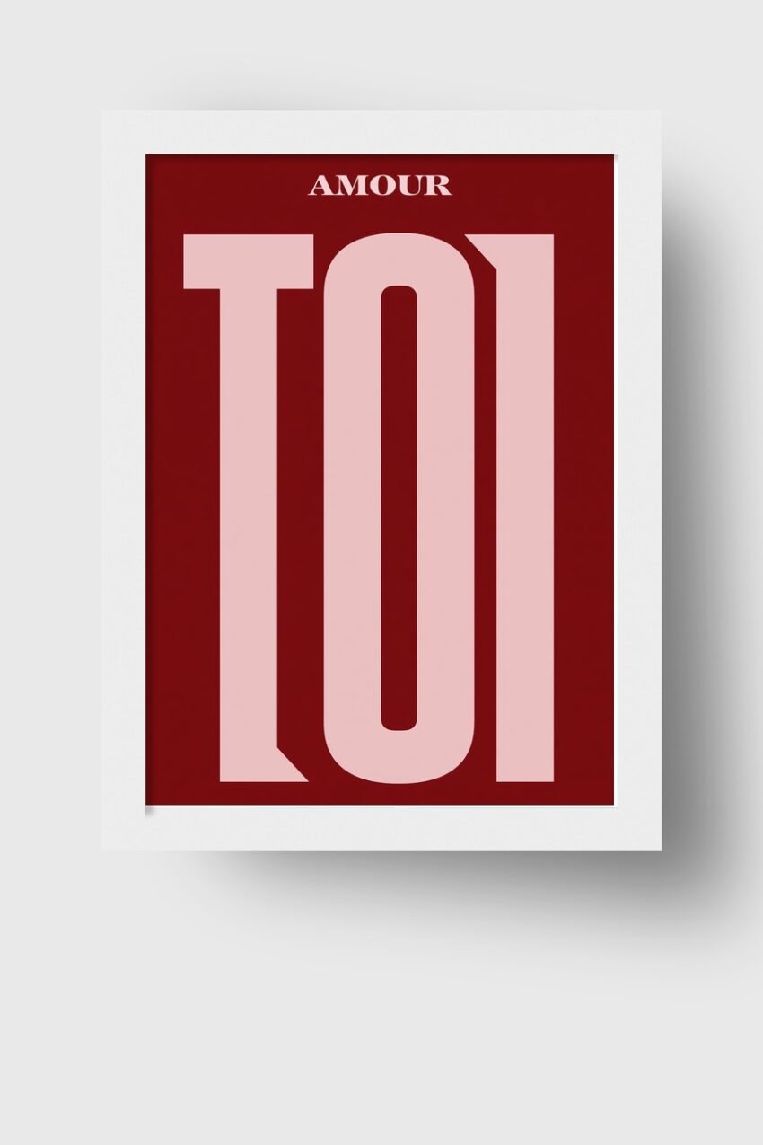 Grafik Poster Schriftzug Toi rot rosa minimalistisch