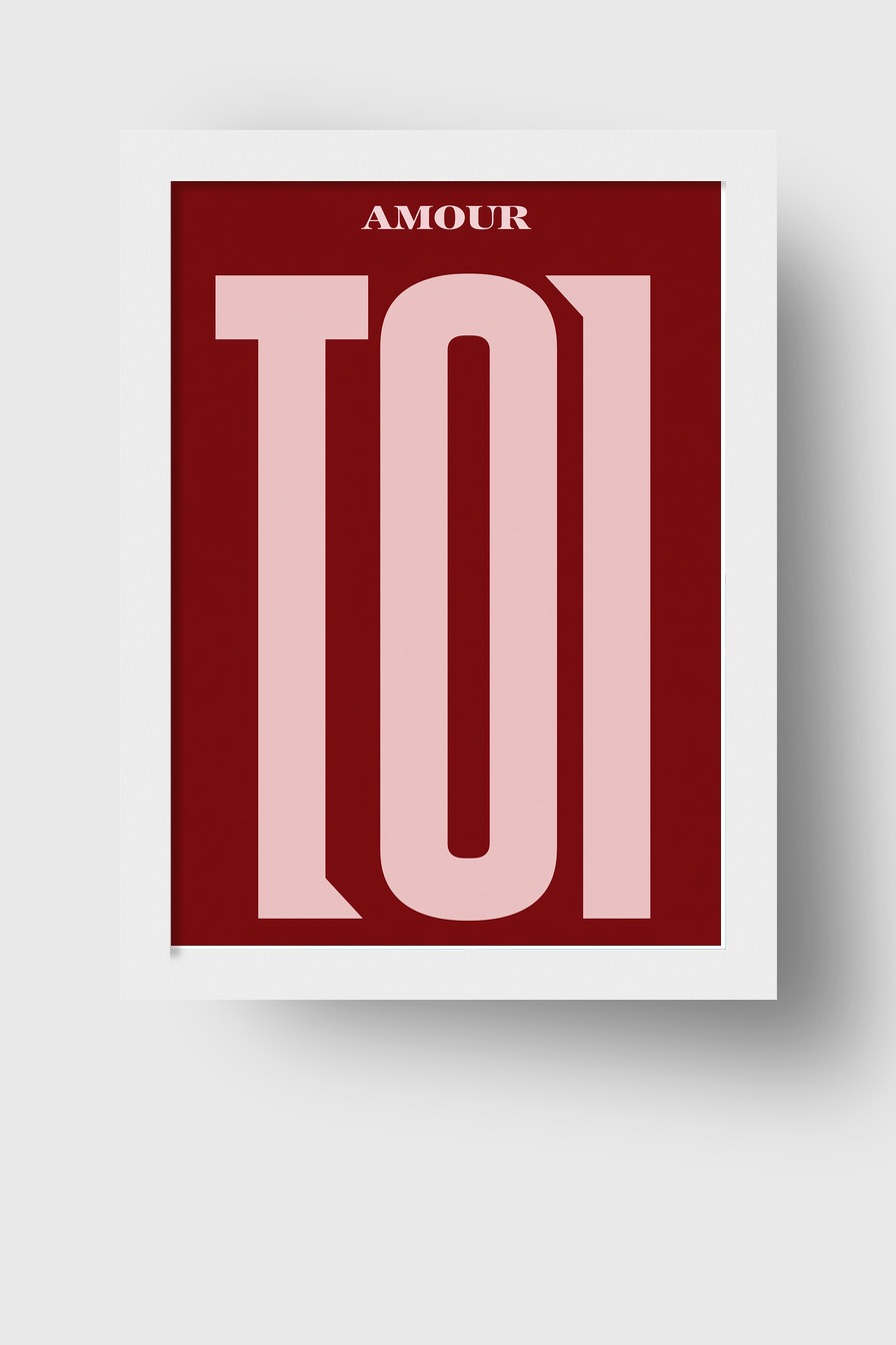 Grafik Poster Schriftzug Toi rot rosa minimalistisch
