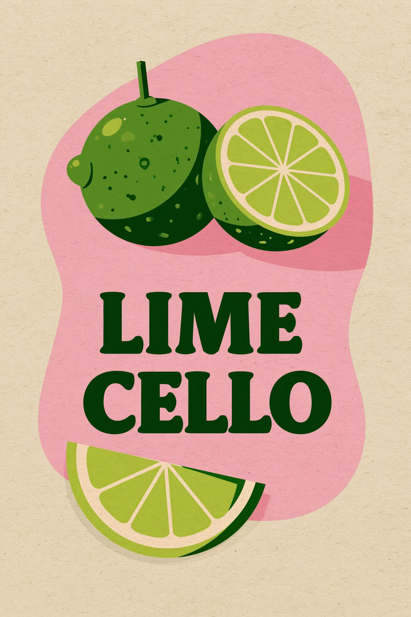Grafik Poster Limette grün rosa