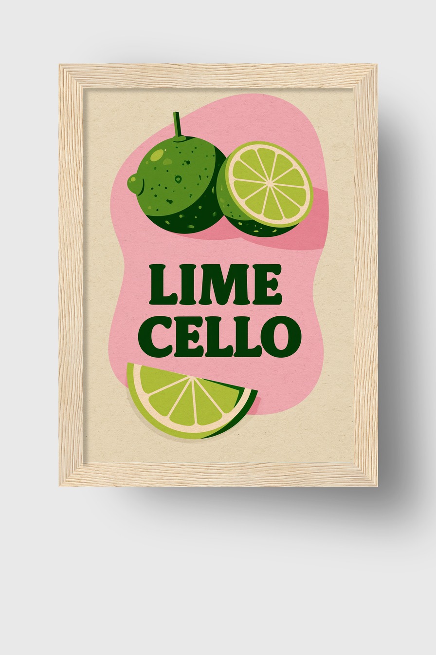 Grafik Poster Limette grün rosa