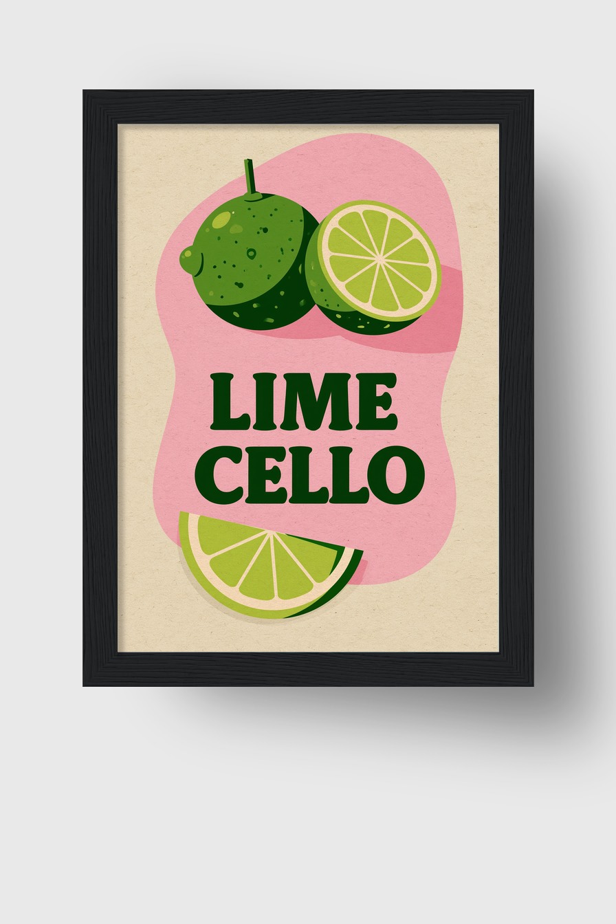 Grafik Poster Limette grün rosa