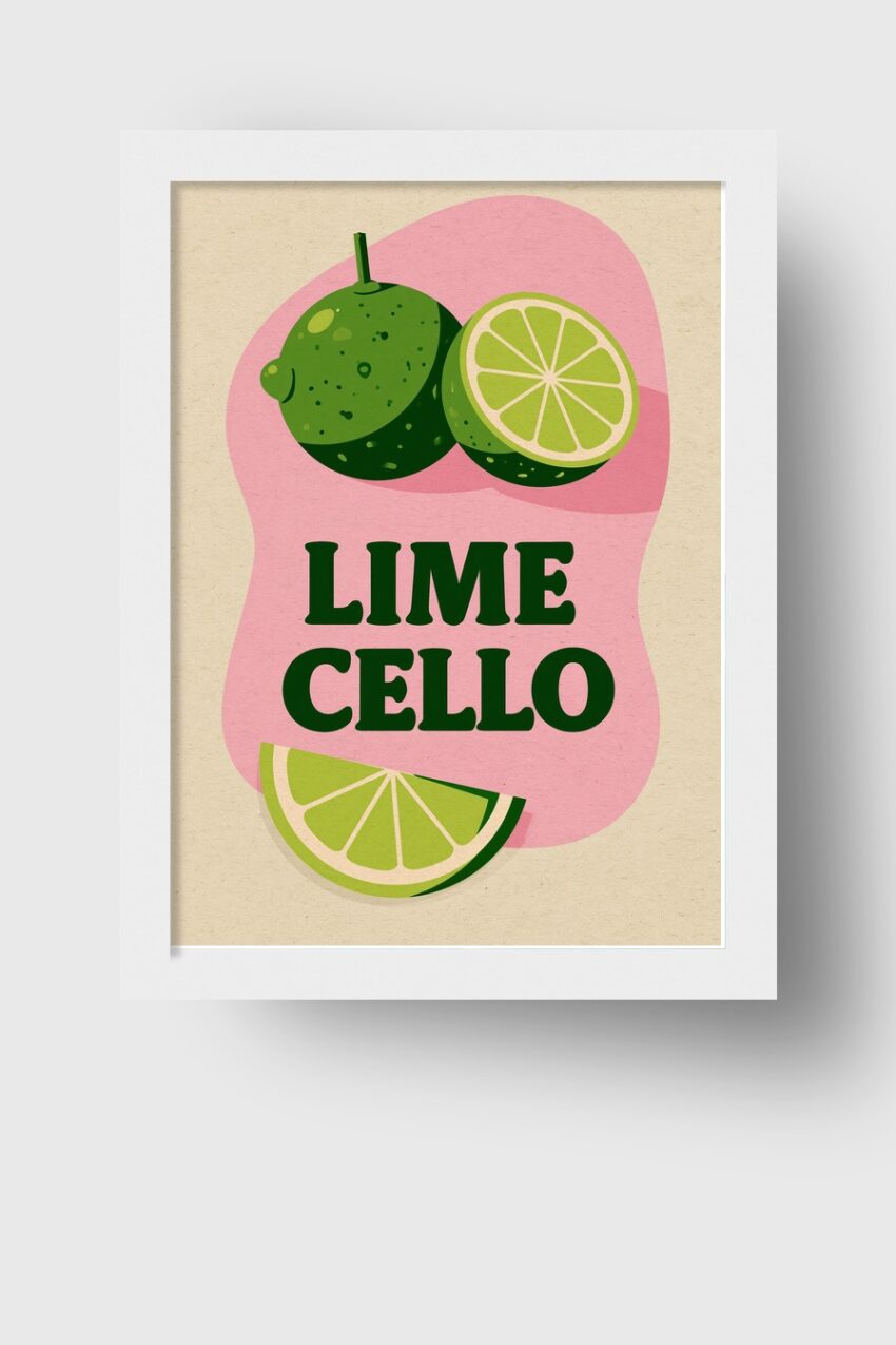 Grafik Poster Limette grün rosa