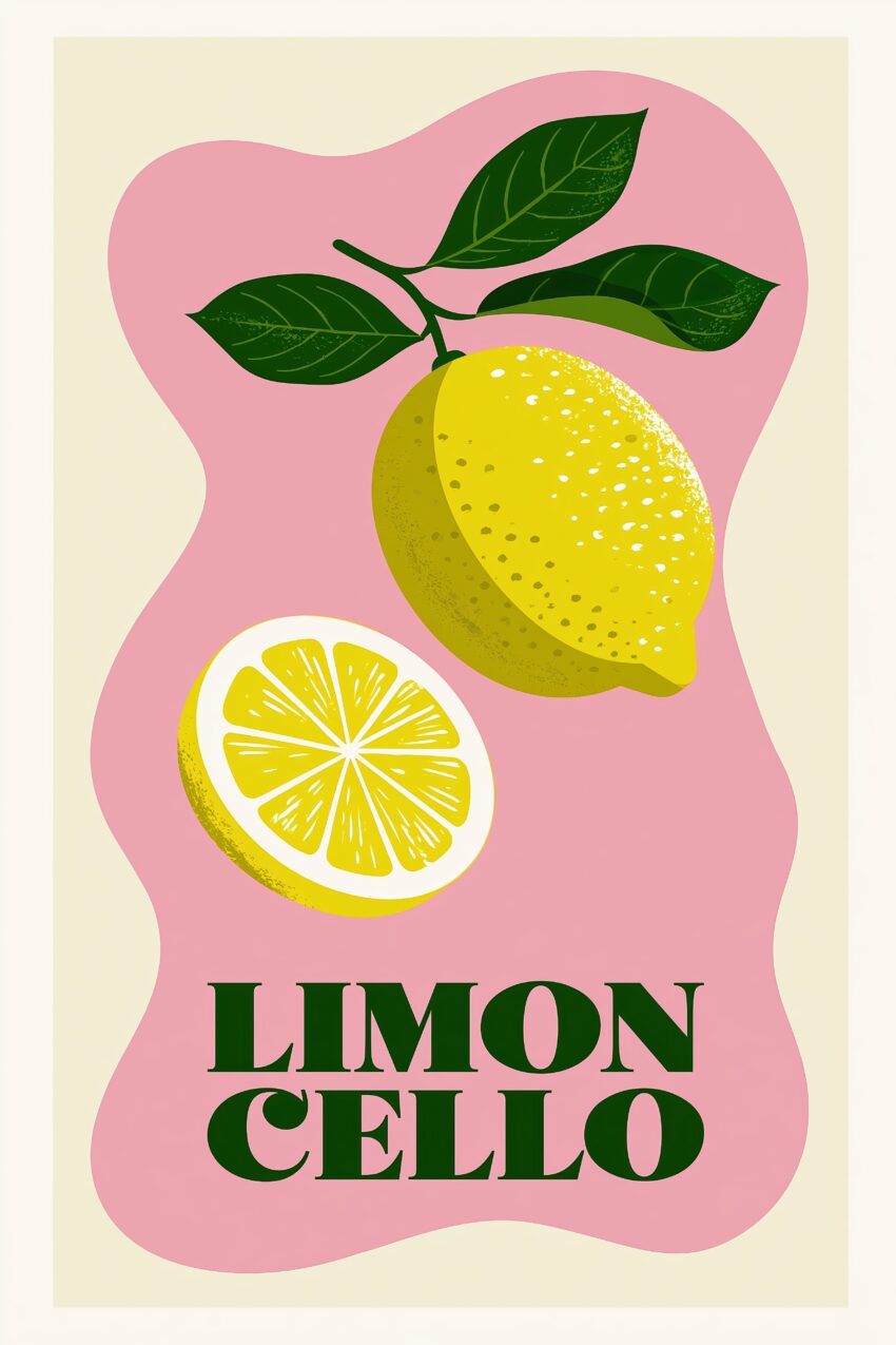 Grafik Poster Zitrone gelb grün minimalistisch