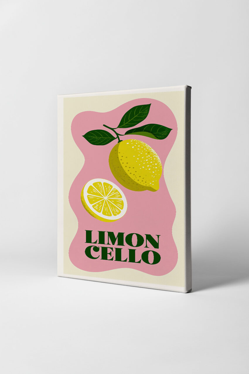 Grafik Poster Zitrone gelb grün minimalistisch