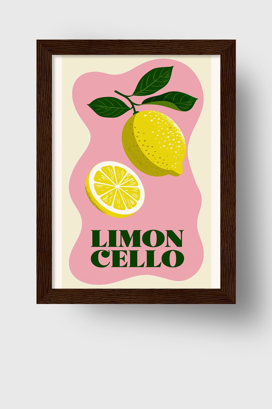 Grafik Poster Zitrone gelb grün minimalistisch
