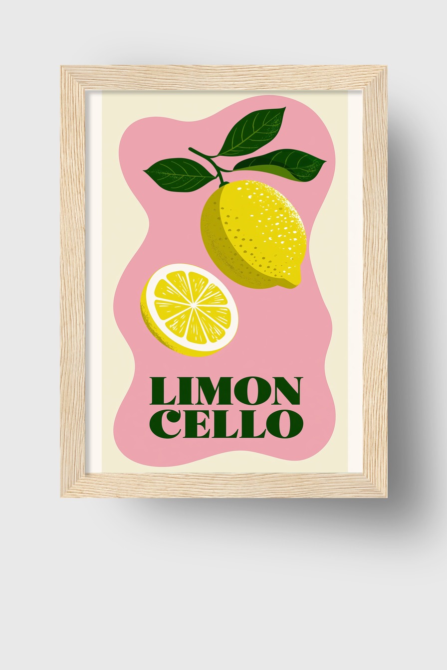 Grafik Poster Zitrone gelb grün minimalistisch