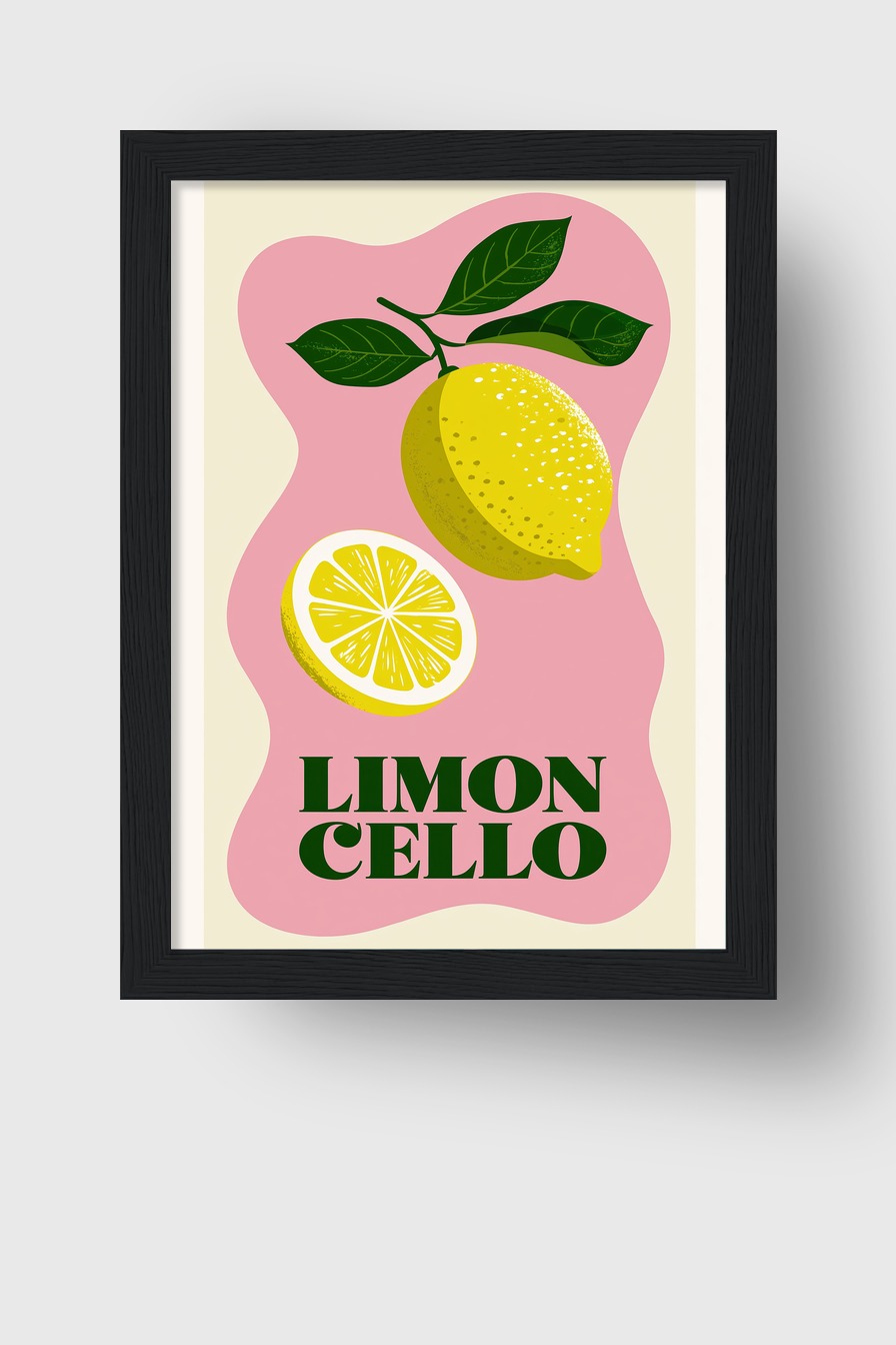 Grafik Poster Zitrone gelb grün minimalistisch
