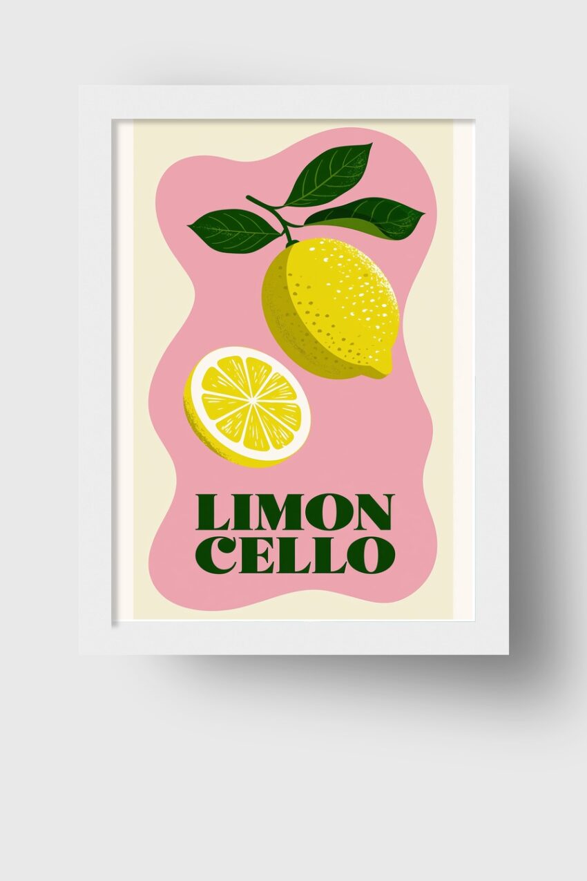 Grafik Poster Zitrone gelb grün minimalistisch