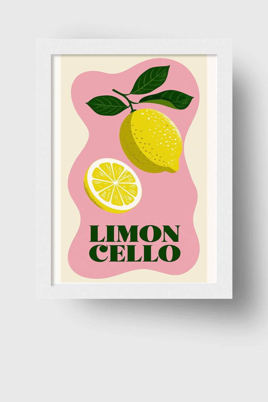 Grafik Poster Zitrone gelb grün minimalistisch