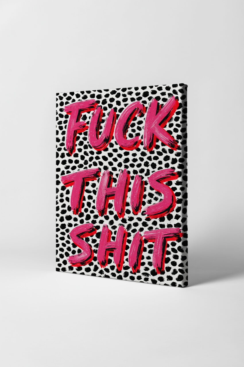 Grafikdesign Poster Schriftzug Pinselstrich Rosa Schwarz Weiß