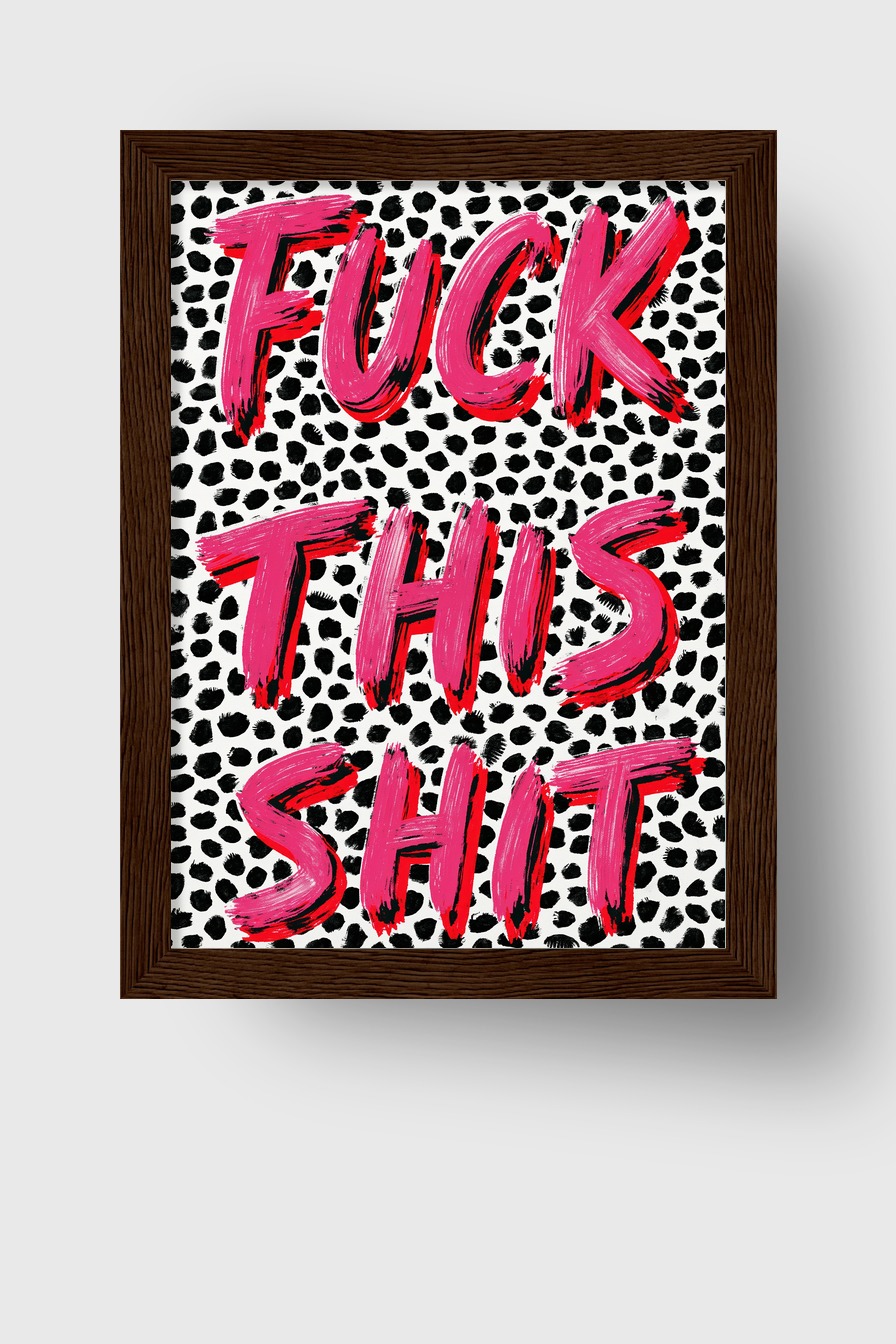 Grafikdesign Poster Schriftzug Pinselstrich Rosa Schwarz Weiß