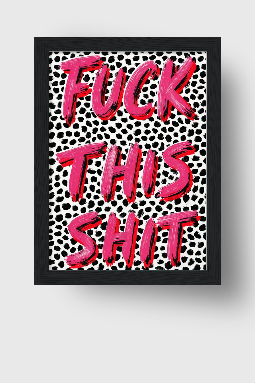 Grafikdesign Poster Schriftzug Pinselstrich Rosa Schwarz Weiß