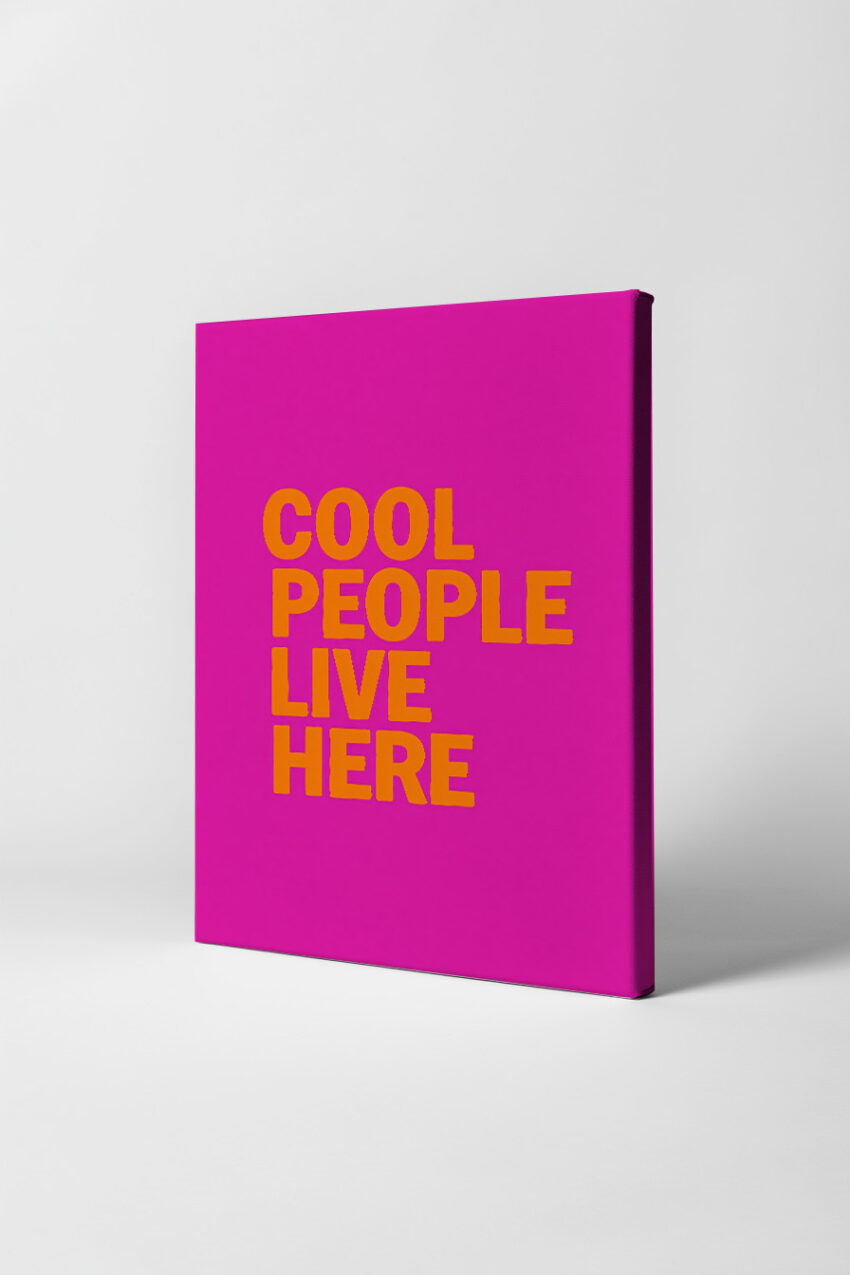 Grafik Poster Schriftzug Orange Pink kräftig klar