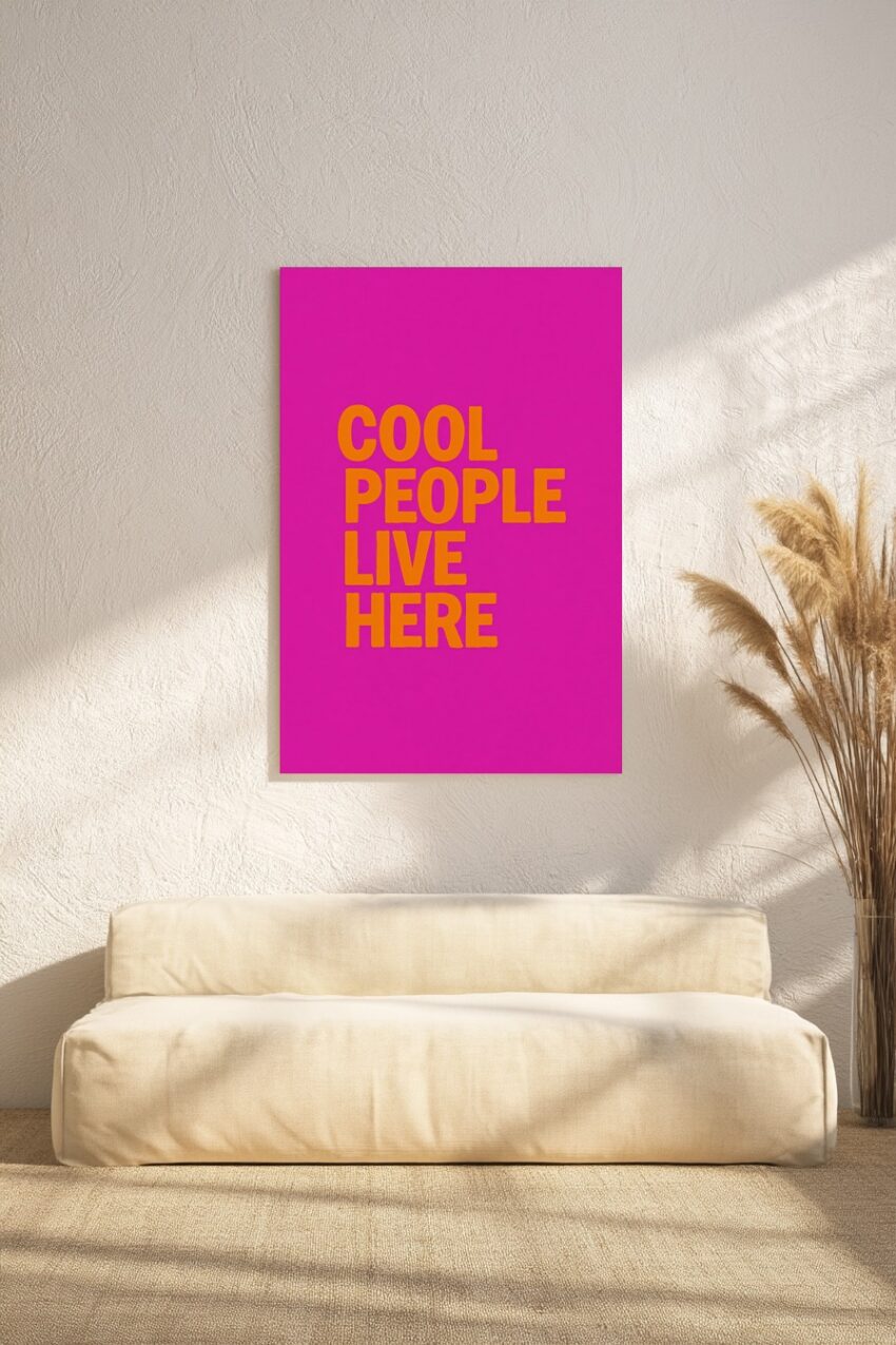 Grafik Poster Schriftzug Orange Pink kräftig klar