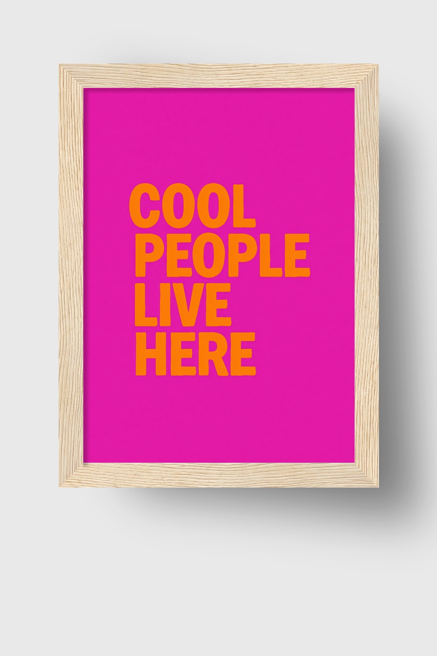 Grafik Poster Schriftzug Orange Pink kräftig klar