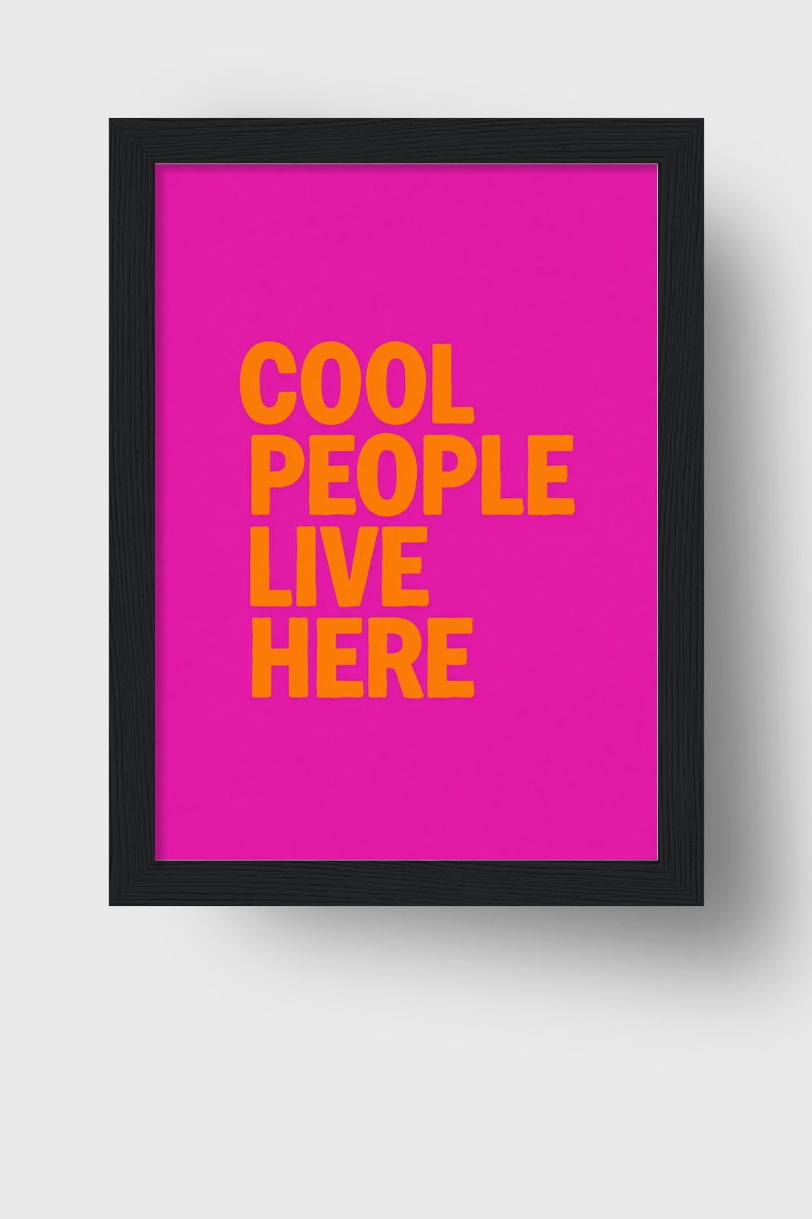 Grafik Poster Schriftzug Orange Pink kräftig klar