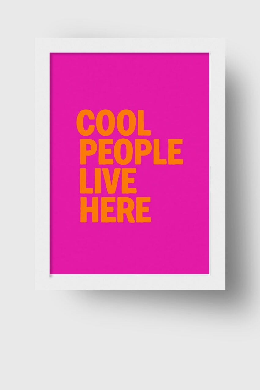 Grafik Poster Schriftzug Orange Pink kräftig klar