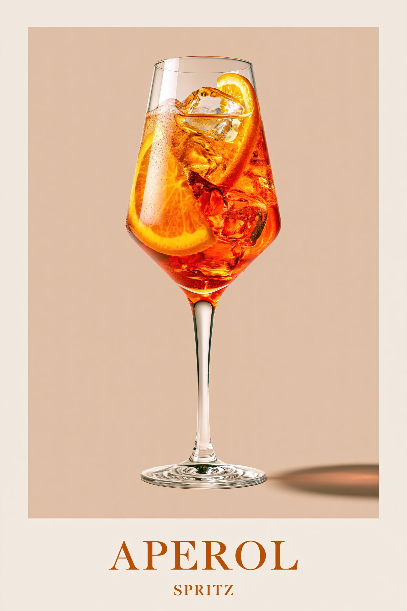 Fotografie Poster Aperol Spritz Glas Orange Eiswürfel