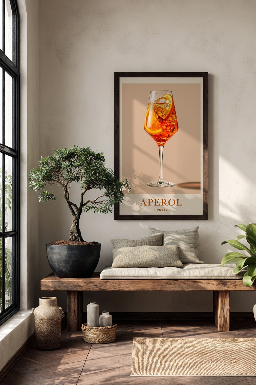 Fotografie Poster Aperol Spritz Glas Orange Eiswürfel