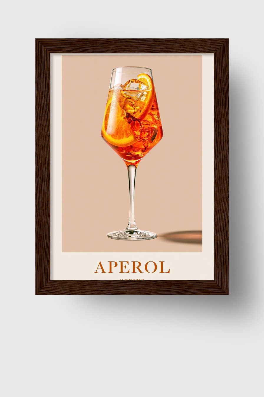 Fotografie Poster Aperol Spritz Glas Orange Eiswürfel