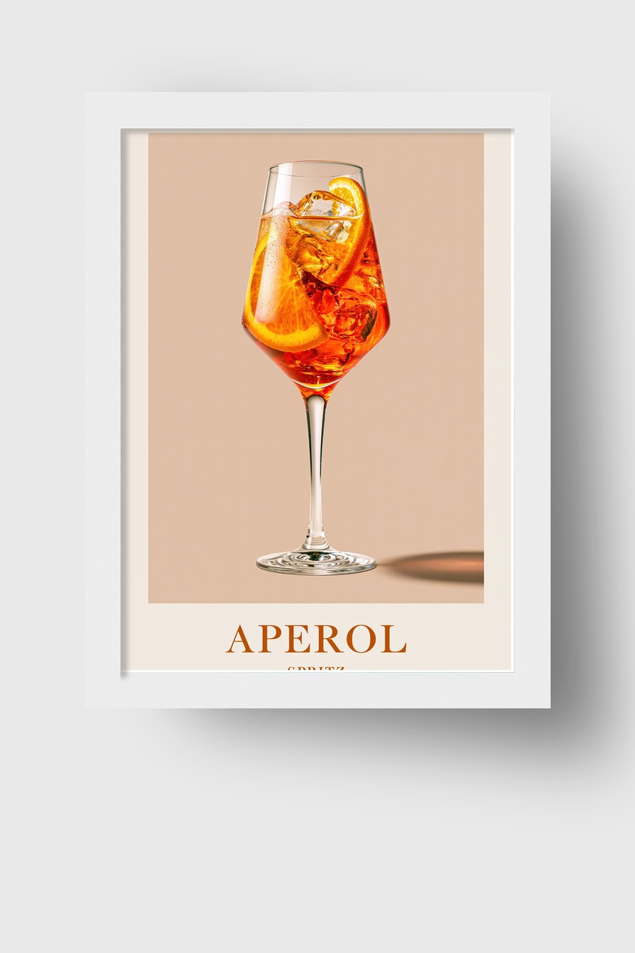 Fotografie Poster Aperol Spritz Glas Orange Eiswürfel