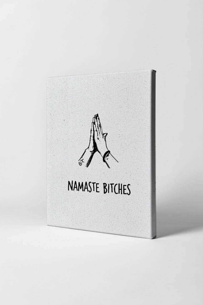 Illustration Poster Hände Gebet schwarz-weiß minimalistisch