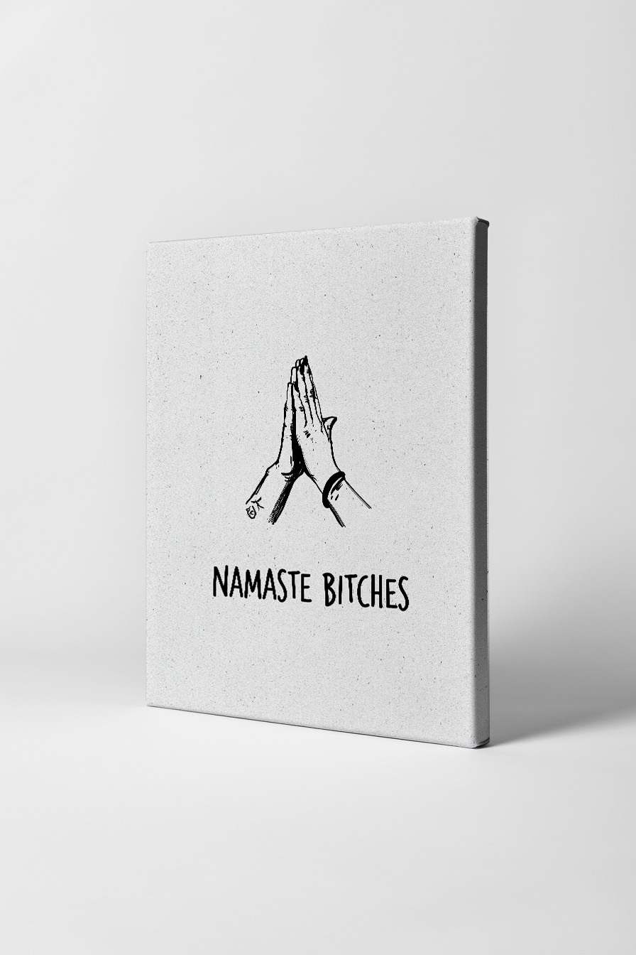 Illustration Poster Hände Gebet schwarz-weiß minimalistisch