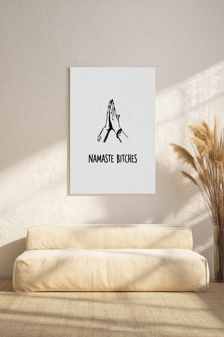 Illustration Poster Hände Gebet schwarz-weiß minimalistisch