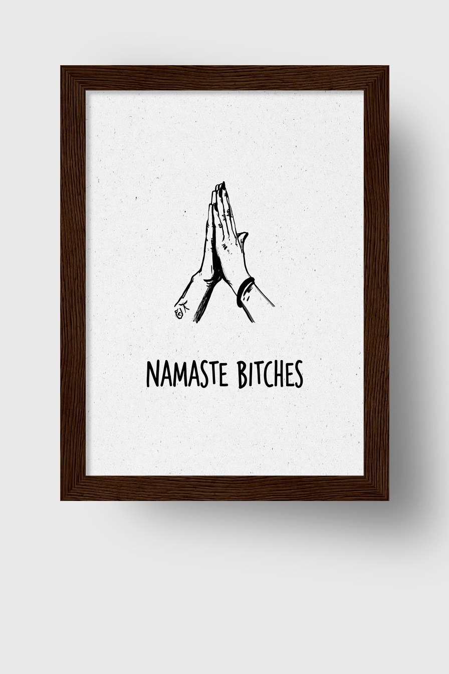 Illustration Poster Hände Gebet schwarz-weiß minimalistisch
