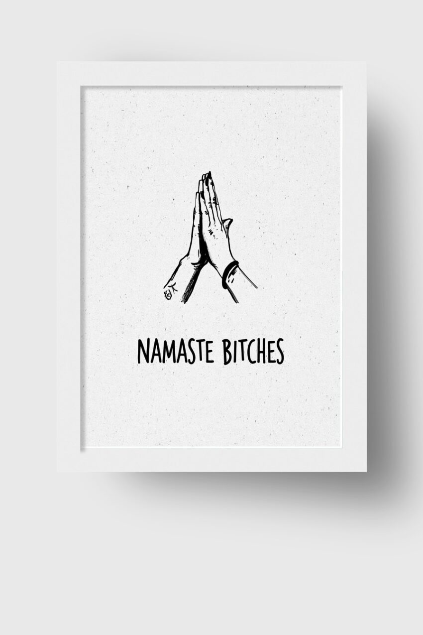 Illustration Poster Hände Gebet schwarz-weiß minimalistisch
